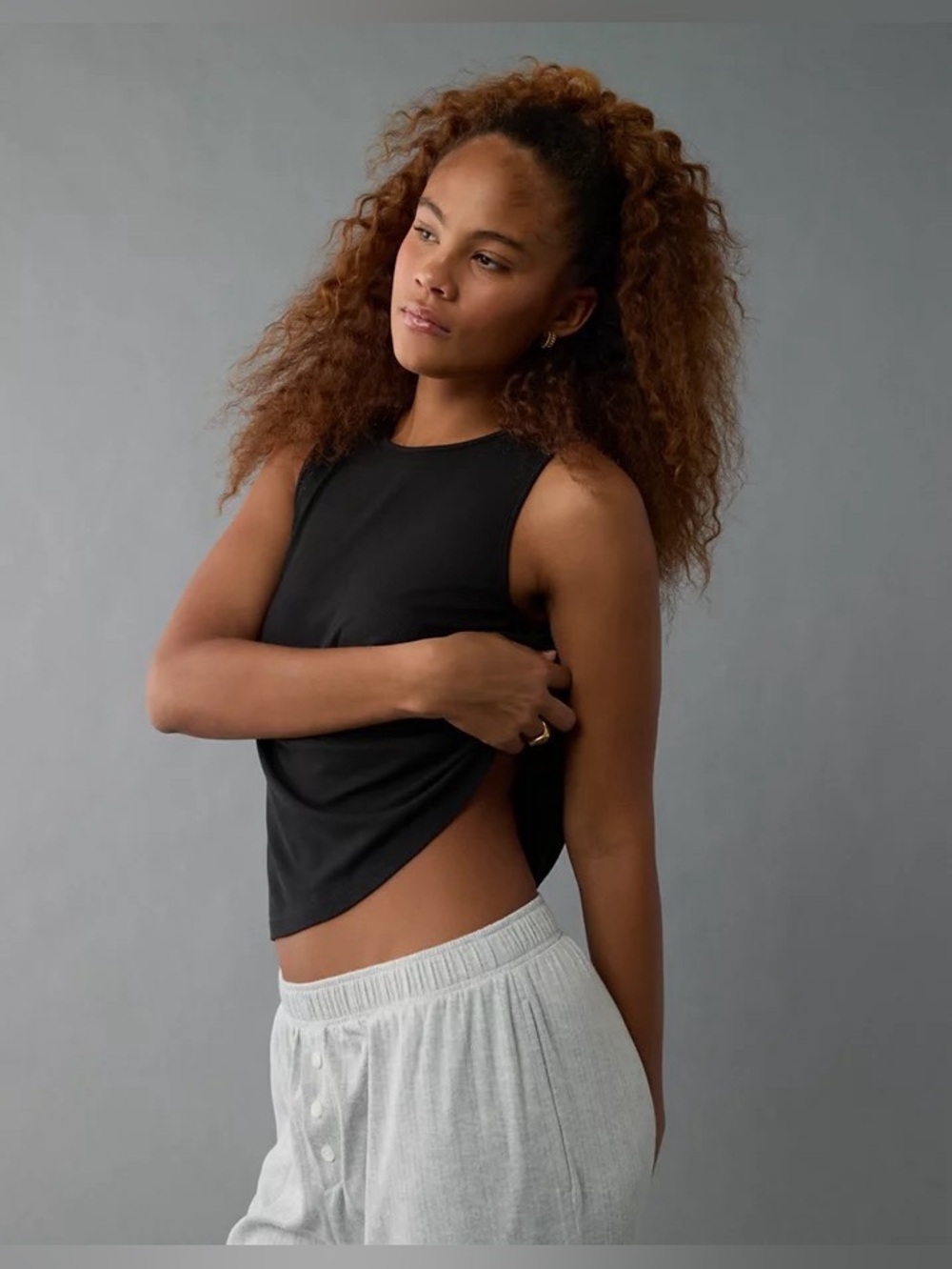 AE Soft & Sexy Swing Tank Top-Black